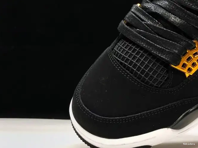 Rep TBkick Royalty Metallic 308497-032 Black Gold-White Jordan 4 Air 0514